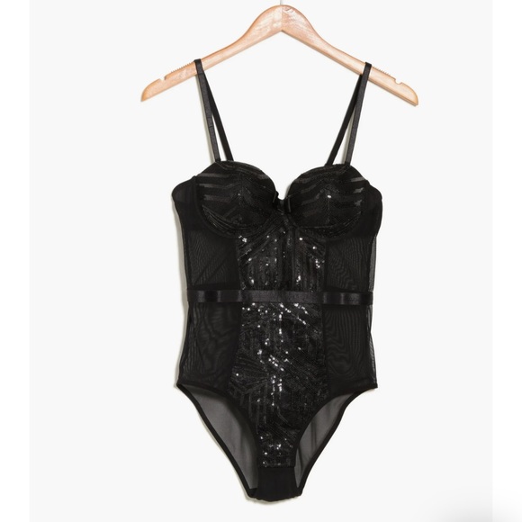 Secret Lace Sequin Panel Bodysuit - Picture 5 of 5